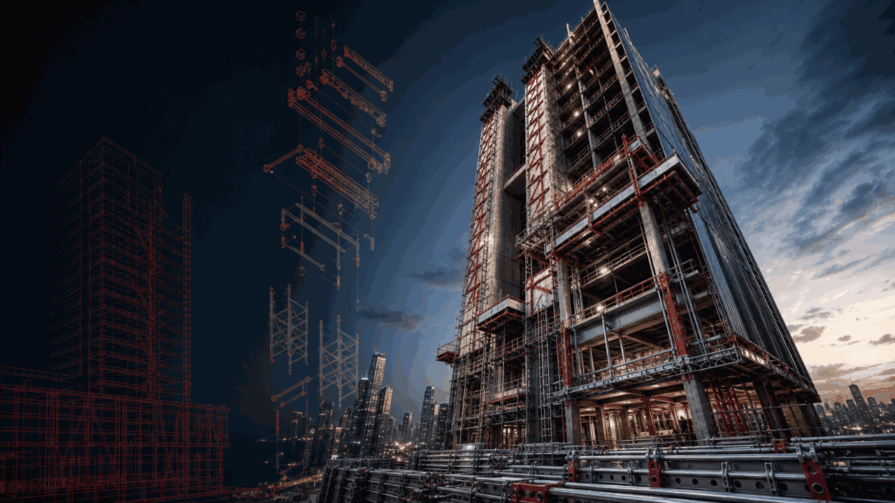 هندسة الشدات المعدنية تتحول من مخطط رقمي إلى برج حقيقي